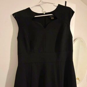 Tahari Fitted Black Knee-Length Dress